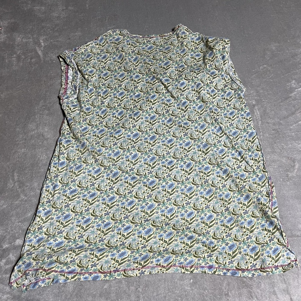 Natural‎ Life Night Shirt Womens Large Green Cotton Knit Short Shift Dress Sleep - Picture 5 of 5